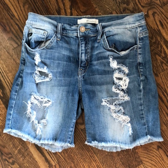 KanCan Distressed Denim Shorts - Picture 2 of 11